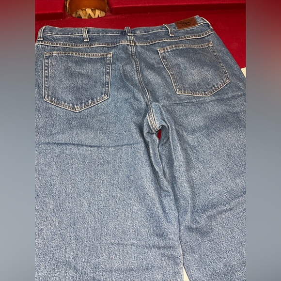 L.L. Bean plaid flannel lined Blue JEANS,  warm Denim Relaxed Fit, mens size 40 - Picture 14 of 16